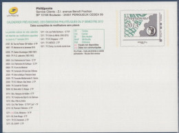 Programme 2013 Carte Entier Monde 20g Neuf, Cadre Gris Philaposte, Pont Chaban Latécoère Masques Ordre Du Mérite Boxe - Official Stationery