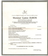 Flobecq 1899 - Bois De Lessines 1974 , Gaston Dubois - Obituary Notices