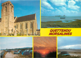 50 - QUETTEHOU MORSALINES - L'EGLISE DE QUETTEHOU - LE CAMPING ET LA PLAGE DE MORSALINES - Andere & Zonder Classificatie