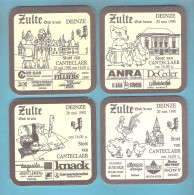 4 Bierviltjes - Sous-bock - Bierdeckel  :  ZULTE - DEINZE 20 LMEI 1990 - STOET VAN CANTECLAER  (4 Bierviltjes) (B 879) - Portavasos