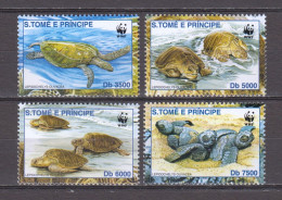 Sao Tome E Principe 2001 Mi 1899-1902 MNH WWF TURTLES - Ungebraucht