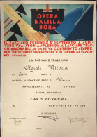 Opera Balilla Roma Promozione A Capo Squada La Giovane Italiana Mf.009 - Historical Documents