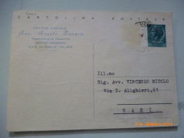 Cartolina Postale Viaggiata Da Reggio Calabria A Bari "Studio Legale Avv. ANGELO ZAPPIA" 1959 - 1946-60: Poststempel