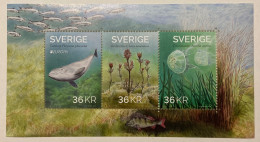 2024 Sweden Suede Europa Underwater Fauna Flora Fishes Bloc Minisheet - 2024