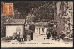 AK Menton, Frontière Franco-Italienne, La Douane Francaise  - Zoll