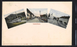 AK Schleitheim, Gasthaus Zum Hirschen, Eisenbahn, Strassenpartie  - Schleitheim