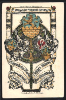 Künstler-AK Erlangen, 1. Wappen Der Altstadt, Ganzsache Bayern  - Briefkaarten