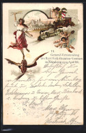 Lithographie Nürnberg, 13. General-Versammlung Des Bayr. Verk.-Beamten-Vereins 1898, Ganzsache Bayern  - Briefkaarten