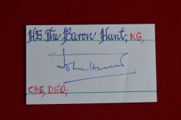 Autograph John Hunt 1953 Everest Expedition Himalaya Mountaineering Escalade Alpinisme - Sportspeople