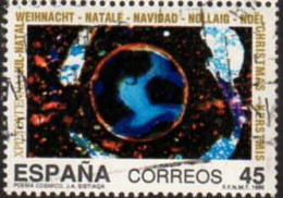 Espagne Poste Obl Yv:2697 Mi:2962 Navidad Poema Cosmica J.A.Sistiaga (Belle Obl.mécanique) - Usados