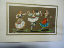 GREECE  POSTCARDS  ΔΙΠΛΗ DANCE AND NATIONAL  COSTUMES ΚΟΣΤΟΥΜΙΑ ΧΟΡΟΥ - Greece