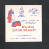 Bierviltje - Sous-bock - Bierdeckel  :  ENAME - MATER - DWARS DOOR BRAKEL 1995   (B 899) - Sous-bocks