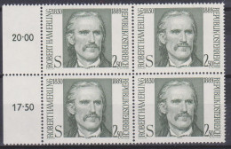 1980 , Mi 1636 ** (1) -  4er Block Postfrisch - 150. Geburtstag Von Robert Hamerling - Unused Stamps