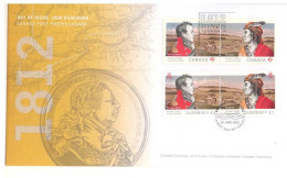 Canada Guernsey 2012 FDC Mixte Emission Commune Guerre De 1812 War Of 1812 Mixed FDC Joint Issue - Gemeinschaftsausgaben