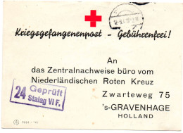 ALLEMAGNE. 1941.A.R.COLIS."NEEDERLANDISCHEN ROTEN KREUZ". CENSURE " STALAG VI". - Cartas & Documentos