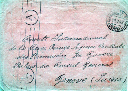 ITALIE.1943. CENSURE ALLEMANDE.  "A.P.G.CROIX-ROUGE".GENÈVE.  - Poststempel