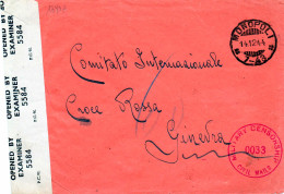 ITALIE.1944. TRIPLE CENSURE POUR "A.P.G.CROIX-ROUGE".GENÈVE.   - Occ. Anglo-américaine: Naples