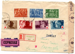 HONGRIE.1944.L.R.EXPRESSZ ."CROIX-ROUGE" POUR LA FRANCE.CENSURE ALLEMANDE. - Cartas & Documentos