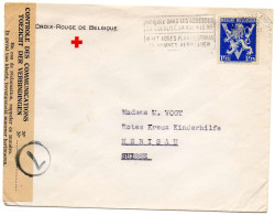 BELGIQUE.1942.L.F."CROIX-ROUGE DE BELGIQUE "A "ROTES KREUZ KINDERHILFE -HERISAU" SUISSE.(AIDE AUX ENFANTS).CENSURE BELGE - WW II (Covers & Documents)