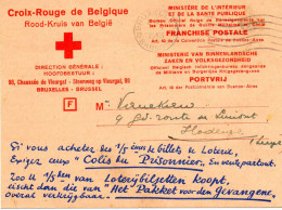 BELGIQUE.1943 CARTE TRANSFERT D'ARGENT. . C.P.F.CROIX-ROUGE. - Guerra 40 – 45 (Cartas & Documentos)