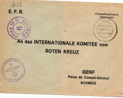 ALLEMAGNE.1941. DOUBLE CENSURE "OFLAG IIIC.".   E.F.R. CROIX-ROUGE GENÈVE.  - Brieven En Documenten