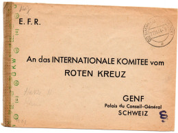ALLEMAGNE.1944.ENQUETE .F.R. CROIX-ROUGE GENÈVE. CENSURE "O.K.W.". - Lettres & Documents