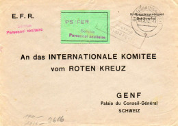 ALLEMAGNE.1942."STALAG IV".CROIX-ROUGE GENÈVE. VIGNETTE VERTE. Service PERSONNEL .SANITAIRE.CENSURE. - Cruz Roja