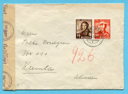 Zensurbrief Von Münchenstein Nach Kumla 1943 - Lettres & Documents