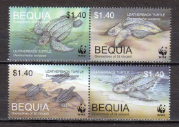 St Vincent Grenadines (Bequia) 2001 Mi 306-309 In Pairs MNH WWF - LEATHERBACK TURTLES - Ongebruikt