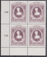 1980 , Mi 1638 ** (1) - 4er Block Postfrisch - 200. Todestag Von Kaiserin Maria Theresia - Unused Stamps