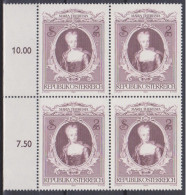 1980 , Mi 1638 ** (2) - 4er Block Postfrisch - 200. Todestag Von Kaiserin Maria Theresia - Neufs