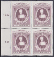 1980 , Mi 1638 ** (2) - 4er Block Postfrisch - 200. Todestag Von Kaiserin Maria Theresia - Nuevos