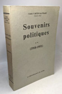 Souvenirs Politiques 1918-1951 - TOME DEUX - Politik