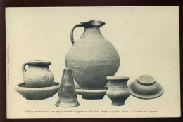 55 - VARENNES-EN-ARGONNE - OBJETS TROUVES DANS UNE SEPULTURE MEROVINGIENNE - POTERIES ET VERRE -  COLLECTION EVRARD  - Autres & Non Classés