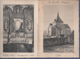 CPA, La Gravelle (Mayenne), L'Eglise Et Rétable 1842; Transfiguration  1950 - Other & Unclassified