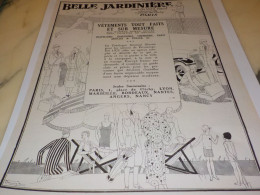 ANCIENNE PUBLICITE VETEMENT SUR MESURE MAGASIN BELLE JARDINIERE 1925 - Advertising