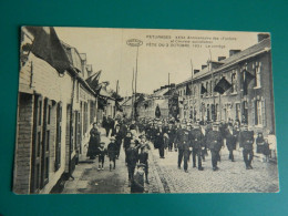 PATURAGES: XXV EME ANNIVERSAIRE DES FANFARE ET CHORALE SOCIALISTE -FETE DU 2 OCTOBRE 1921 LE CORTEGE TRES ANIMEE - Altri & Non Classificati