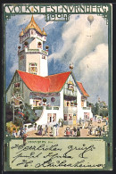 Künstler-AK H. Schwabe: Nürnberg, Volksfest 1904, Ganzsache Bayern  - Postcards