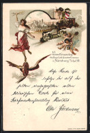 Lithographie Nürnberg, 13. General-Versammlung Des Bayr. Verk.-Beamten-Vereins 1898, Ganzsache Bayern  - Briefkaarten