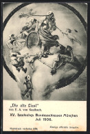 AK München, XV. Deutsches Bundesschiessen 1906, Die Alte Liesl, Nach F. A. Von Kaulbach, Ganzsache Bayern  - Chasse
