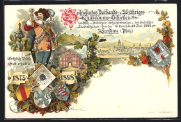 Lithographie Landau, 16. Verbands- U. 25 Jähriges Jubiläums-Schiessen 1898, Ganzsache Bayern  - Postcards