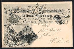 AK Nürnberg, Generalversammlung Des Dt. U. Österr. Alpen-Vereins 1898, Ganzsache Bayern  - Cartoline