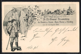 AK Nürnberg, 29. Generalversammlung Des Dt. U. Österr. Alpen-Vereins 1898, Ganzsache Bayern  - Briefkaarten