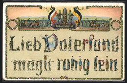 AK Dresing`s Sinnspruch-Figuren, Wort 1 Auf Vorposten, Wort 2,4 U. 5 Gefangene Feinde, Wort 3 Deutsche U. österr. Sie  - War 1914-18
