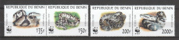 Benin 1999 Mi 1159-1162 In Pairs MNH WWF - SNAKES - Ongebruikt