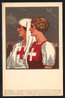 Künstler-AK Schweizerischer Samariterbund, Schwester Vom Roten Kreuz Und Patriotin  - Rotes Kreuz
