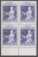 1980 , Mi 1639 ** (8) - 4er Block Postfrisch - 200. Todestag Von Kaiserin Maria Theresia - Neufs