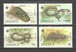 Jamaica 1984 Mi 591-594-I WWF MNH SNAKES (Michel € 70,00) - Unused Stamps