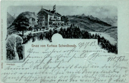 Gruss Vom Kurhaus Schweibenalp - Mondschein-Lithographie Mit 2 Bildern (5575) * 29. 7. 1903 - Brienz