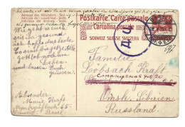 SWITZERLAND RUSSIA - POW LAGER KRIEGSGEFANGENEN PRIGIONIERI DI GUERRA WWI CENSORED CENSURE GEPRÜFT - Cartas & Documentos